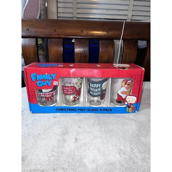 FAMILY GUY 16 oz Drinking Beverage Glasses Peter Lois Stewie Brian Set of 4 - Picture 11 of 12